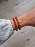 Bracelet Cornaline pendentif feuille