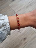 Bracelet Cornaline 3 perles aplatie