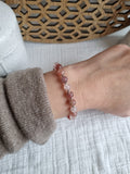 Bracelet en Quartz fraise et rocailles