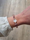 Bracelet marguerite en Quartz fraise