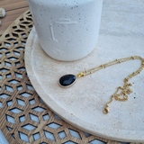 Collier goutte en Obsidienne