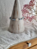 Bracelet marguerite en Aigue Marine et Angelite