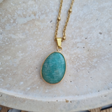 Collier goutte en Amazonite