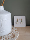 Boucles marguerite en nacre et aventurine