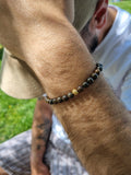 Bronzite avec perle centrale 6mm