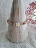 Bracelet marguerite en Quartz fraise