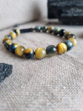 Oeil tigre jaune/bleu 8mm