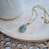 Collier goutte en Turquoise