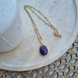 Collier goutte en Améthyste