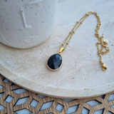 Collier goutte en Obsidienne