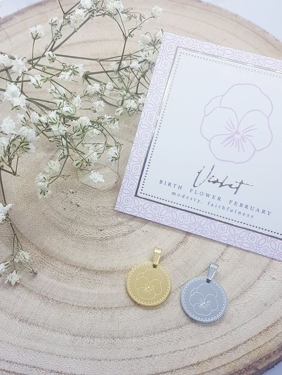 Collier VIOLETTE  -  Fleur de Février