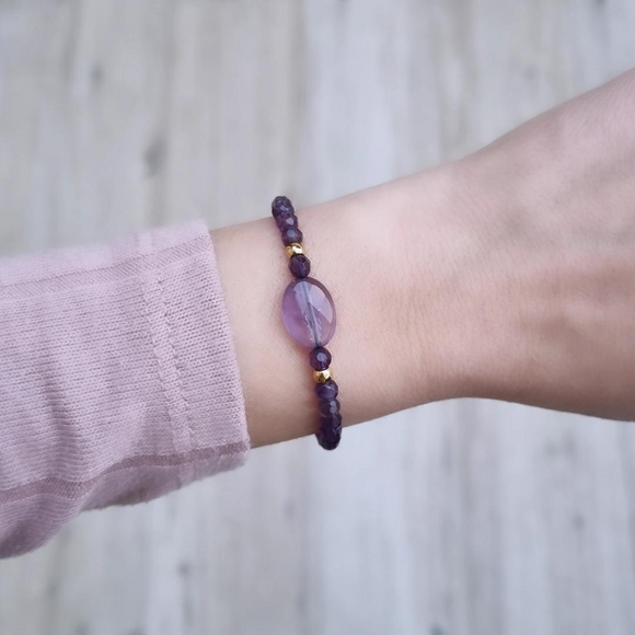 Bracelet Améthyste ovale